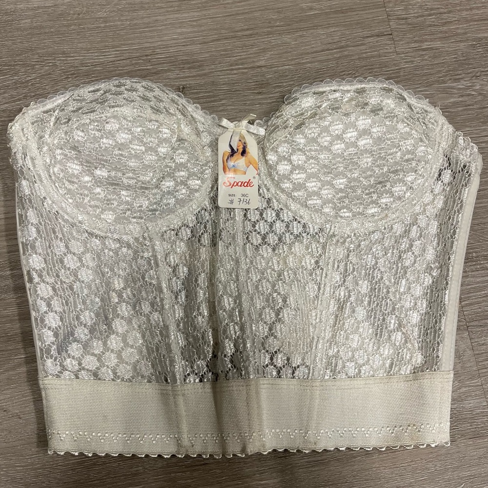 vintage corset by spade 36C white lace new with tags Y2K